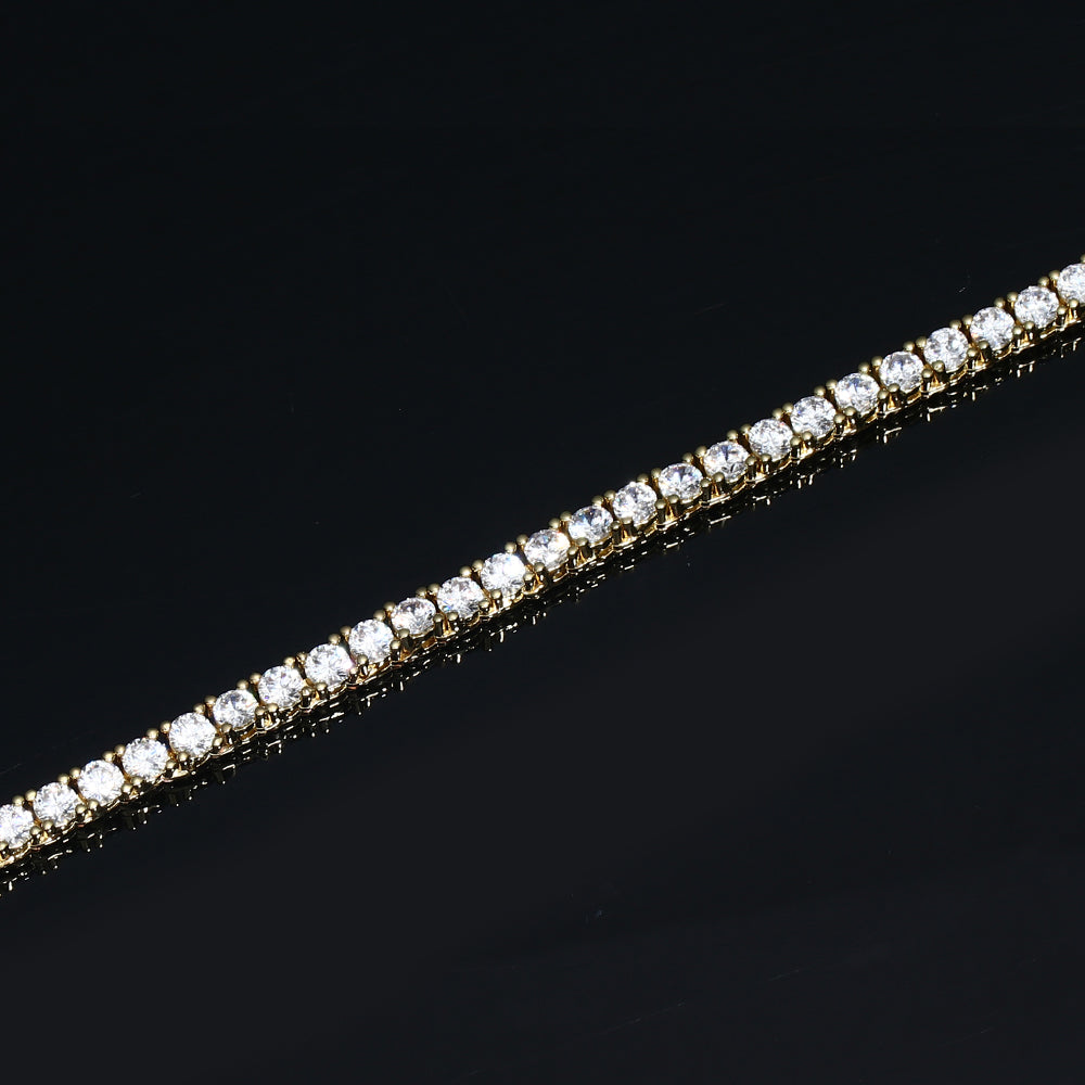 4MM Gold Plated Tennis Bracelet - Tripodjewelry