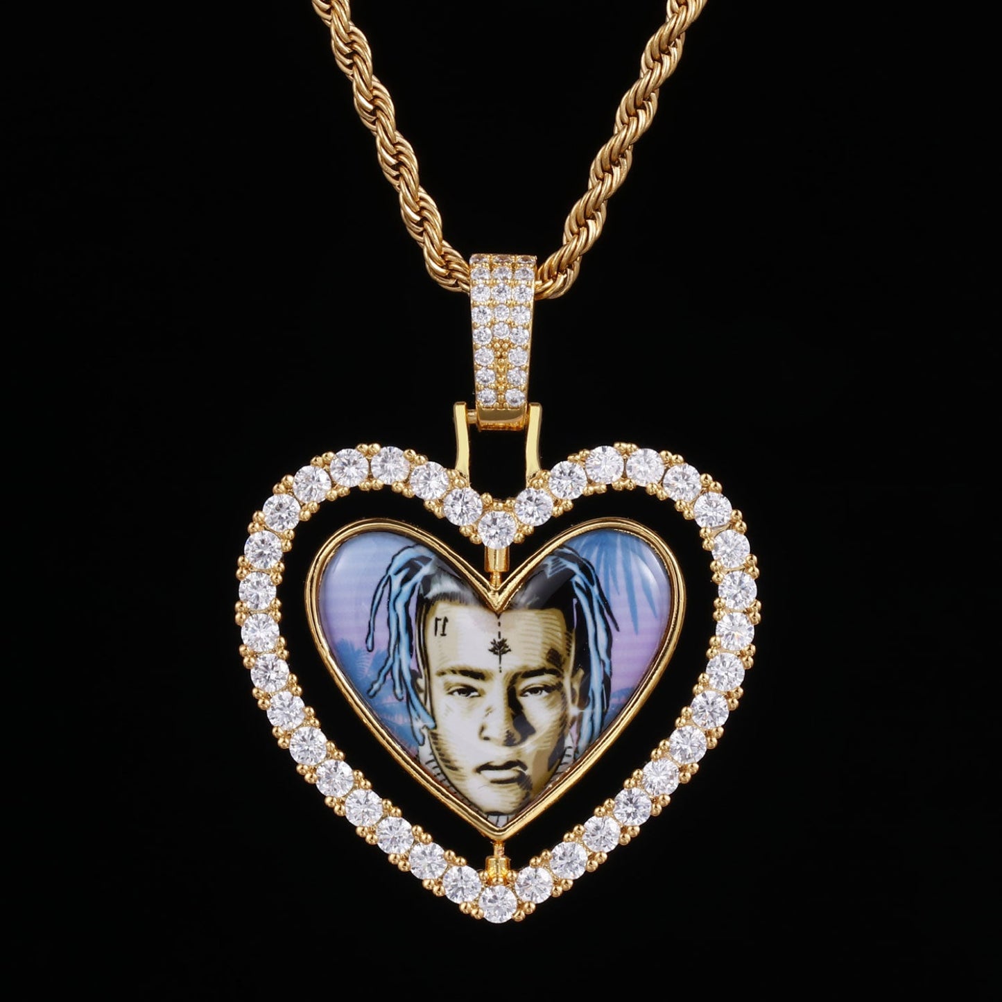 Heart-shaped Customised 18K Zirconia Pendant TRIPOD JEWELRY