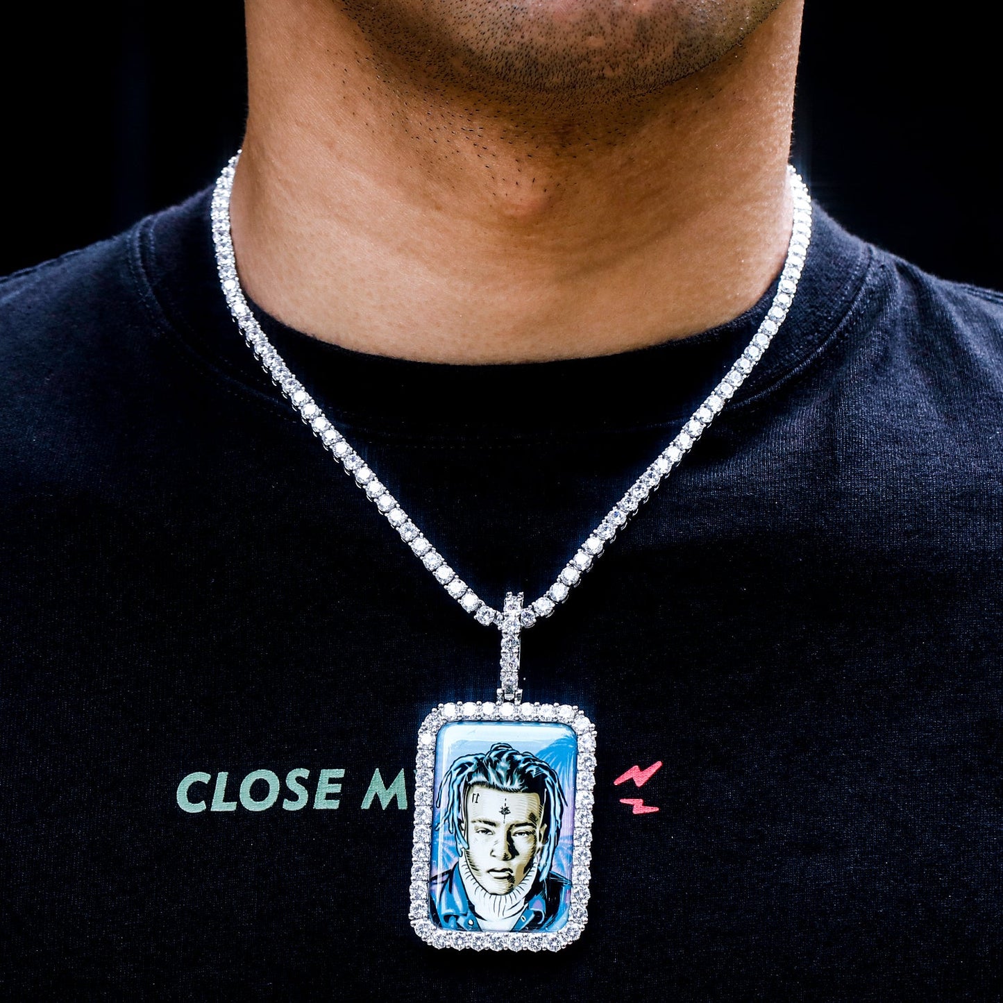 Picture Custom Pendant - Square Shield TRIPOD JEWELRY