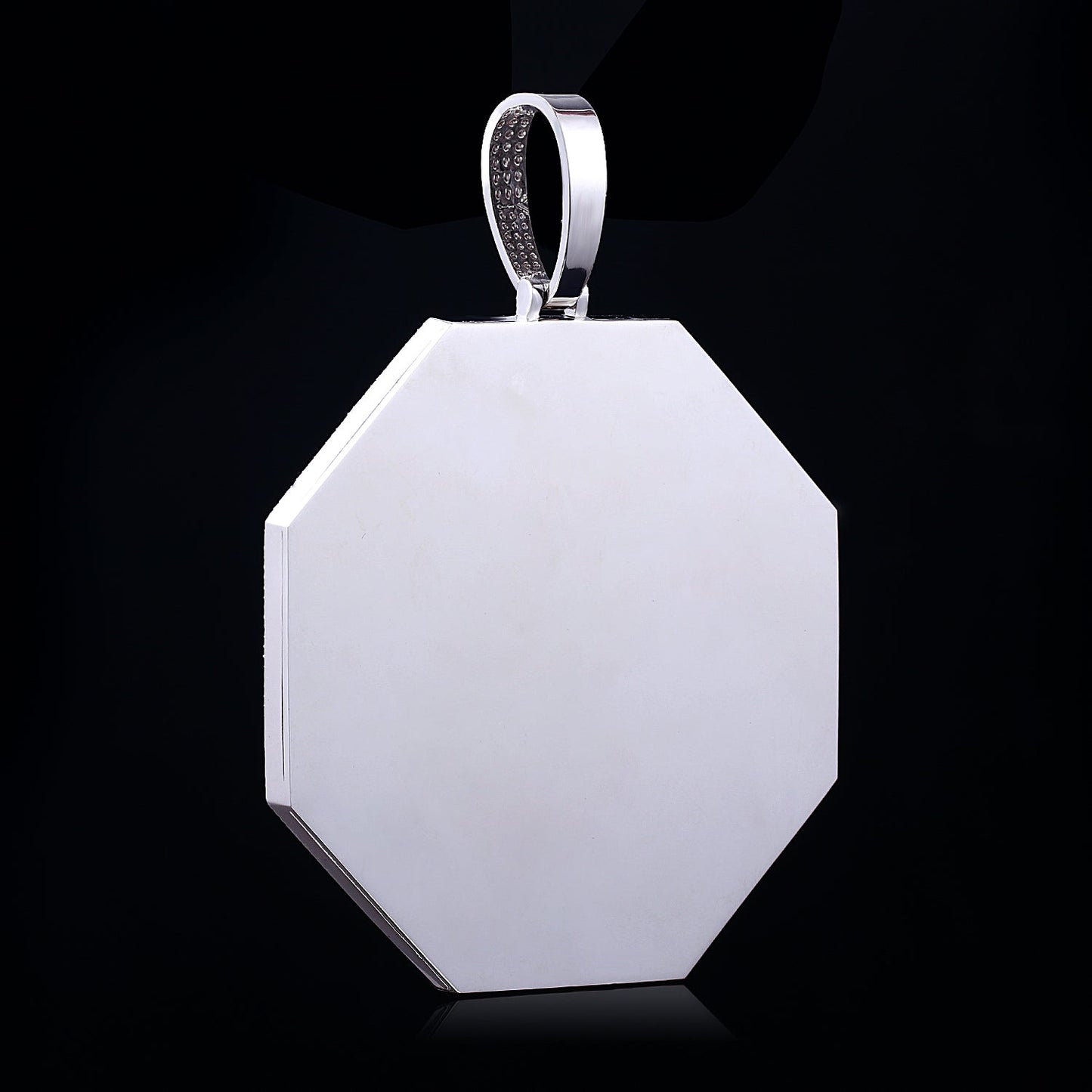 Octagon Pendant Set With Diamonds - Custom Letters TRIPOD JEWELRY