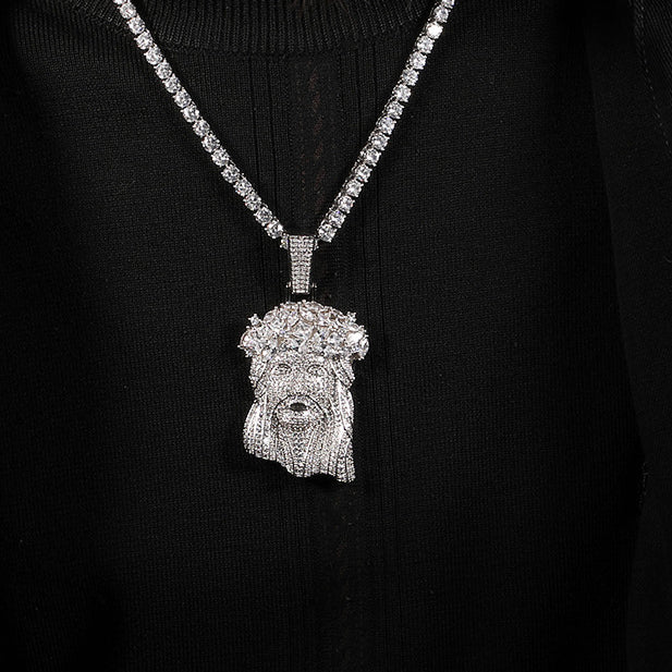 18K Gold Iced Out Jesus Pendant Religious Jewelry TRIPOD JEWELRY