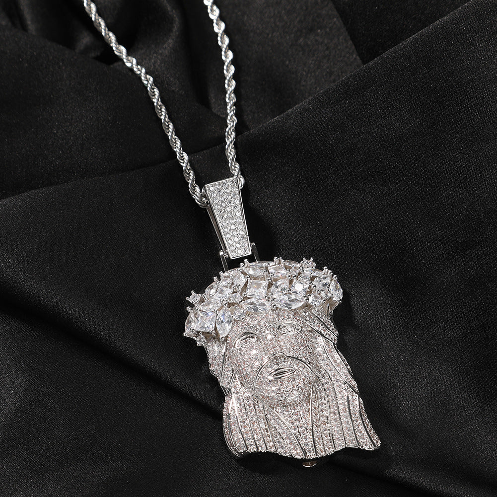18K Gold Iced Out Jesus Pendant Religious Jewelry TRIPOD JEWELRY