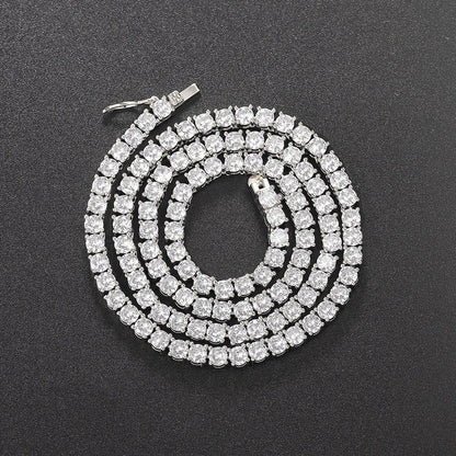 3/4/5MM 14K Gold Iced Out Diamond Tennis Chain 18-30 Inches Necklace for Men and Women