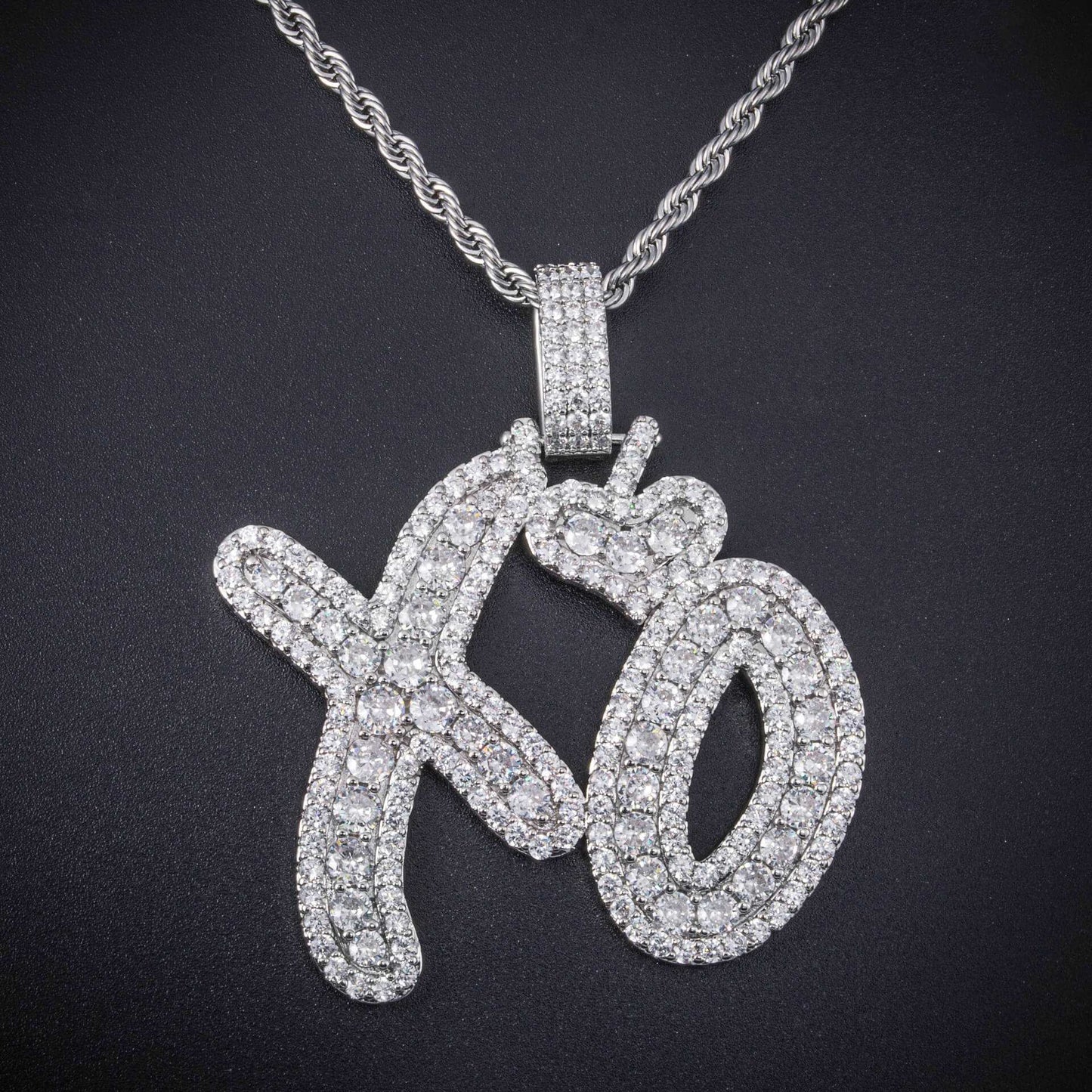 18K/White Gold Diamond Letter XO Pendant