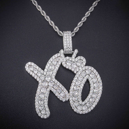18K/White Gold Diamond Letter XO Pendant