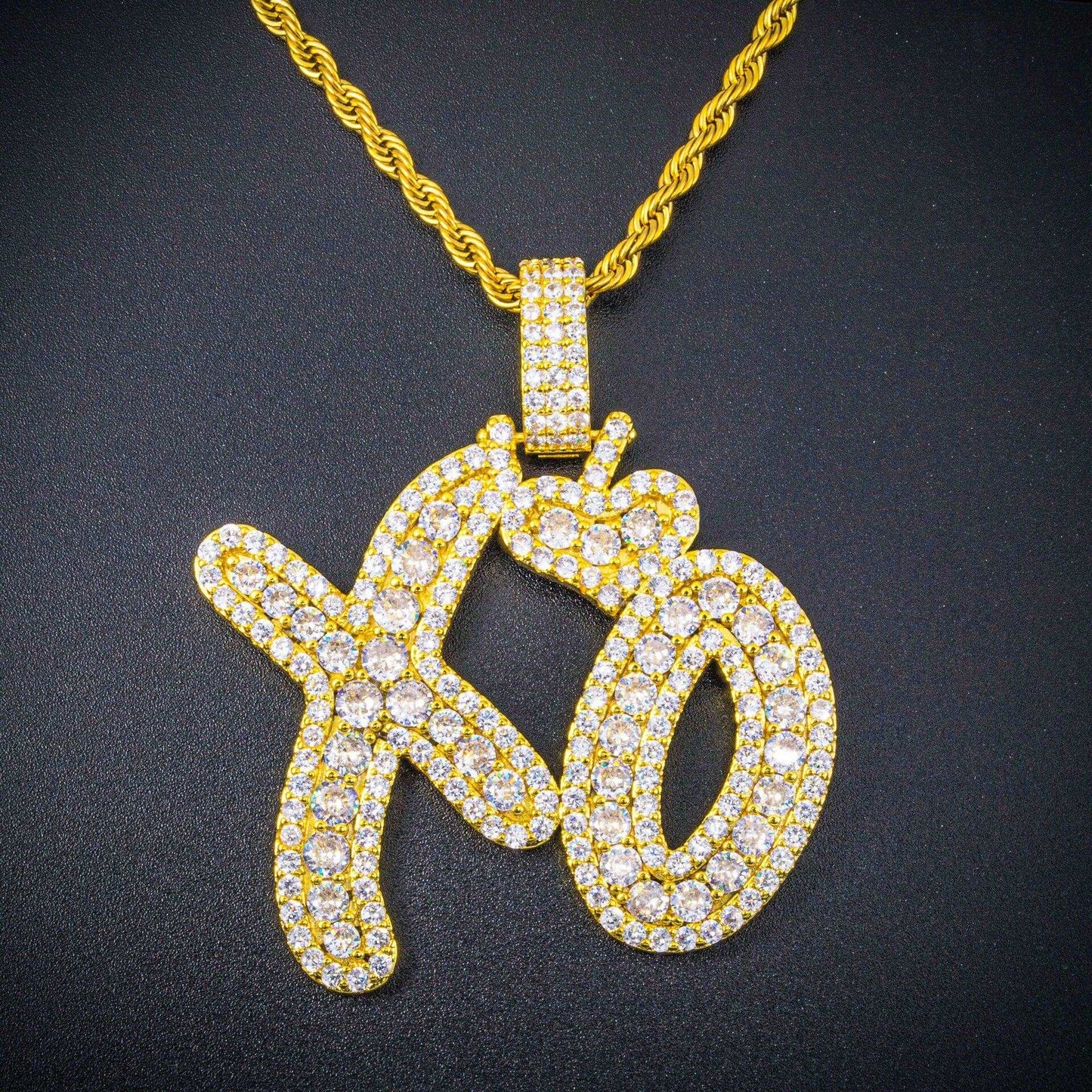 18K/White Gold Diamond Letter XO Pendant