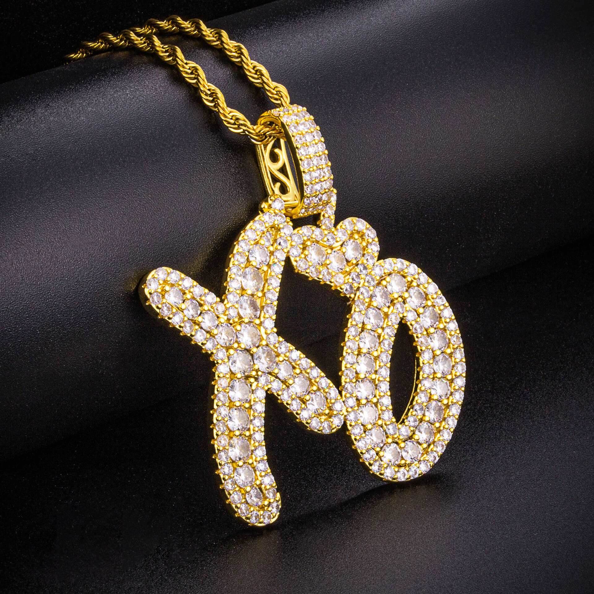 18K/White Gold Diamond Letter XO Pendant
