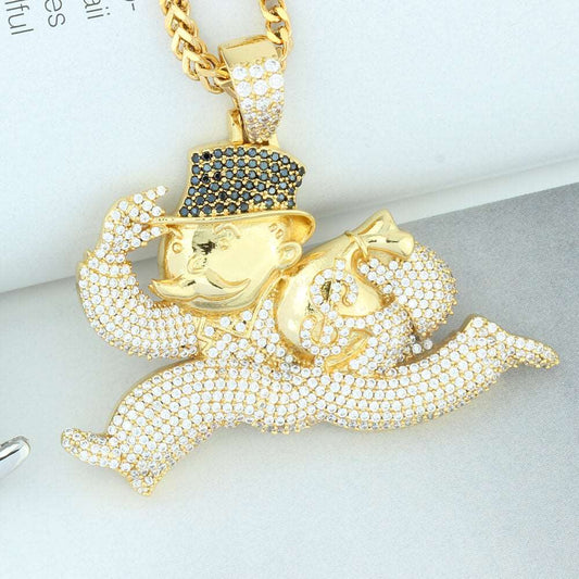 18k/White Gold Iced Diamond Doll Pendants