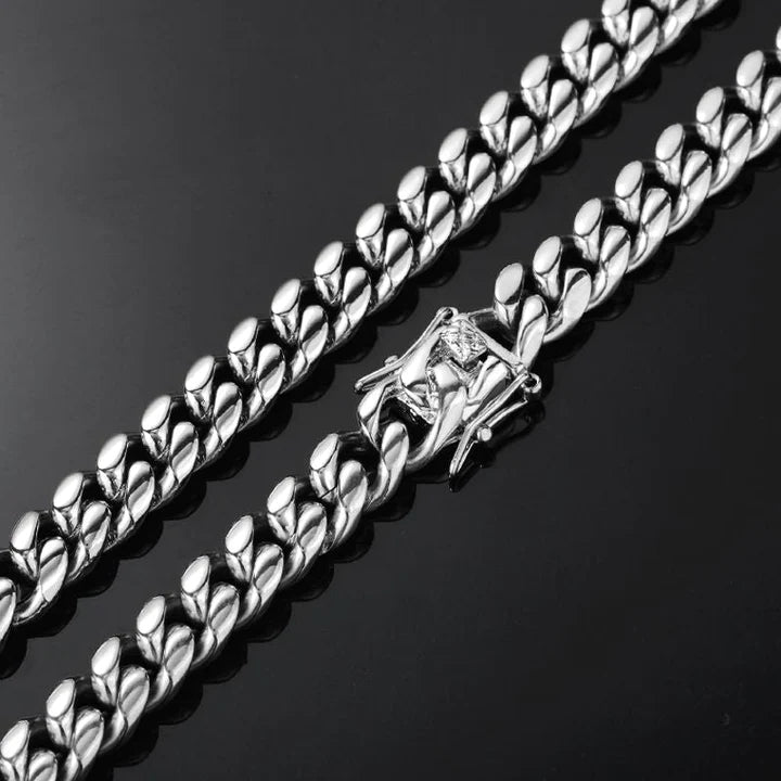 10MM White Gold Plated Miami Cuban Link Bracelet