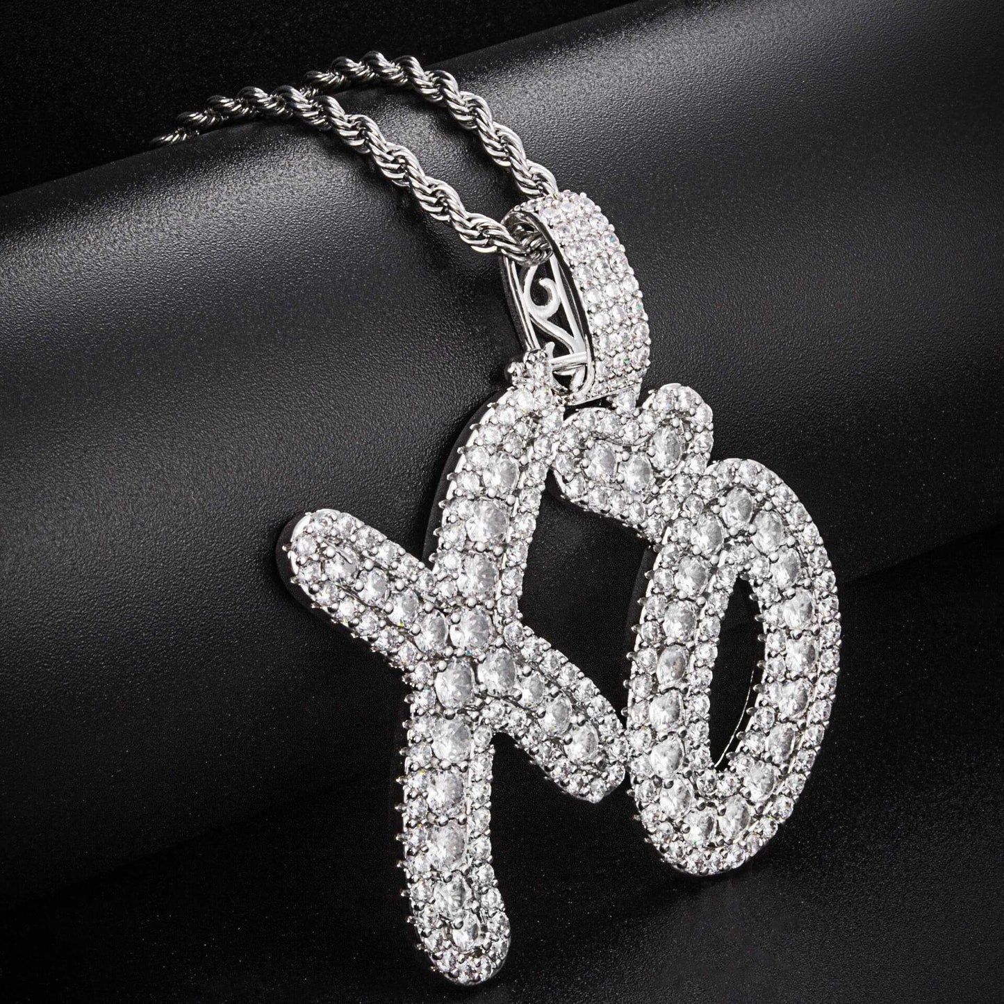 18K/White Gold Diamond Letter XO Pendant
