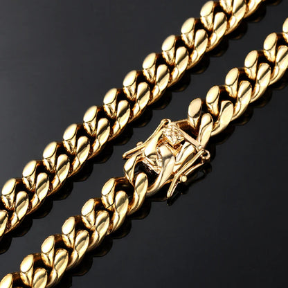 12MM 14K Gold Plated Miami Cuban Link Bracelet