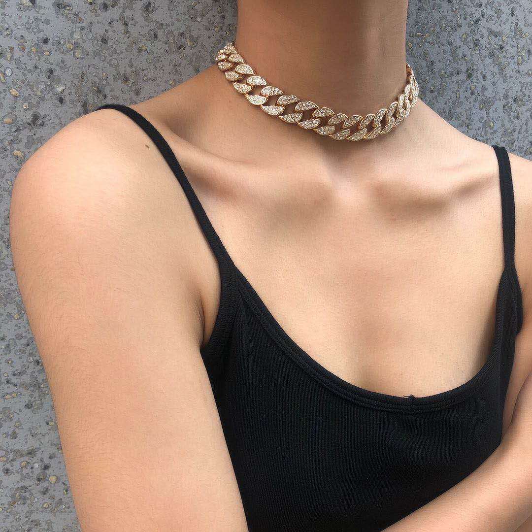 12MM 18K/White Gold Hip Hop Iced Out Cuban Link Chain