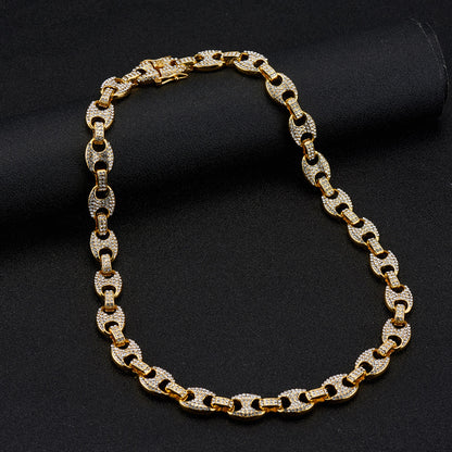 13MM 18K/White Gold Iced Out Cuban Chain Necklace