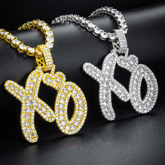 18K/White Gold Diamond Letter XO Pendant
