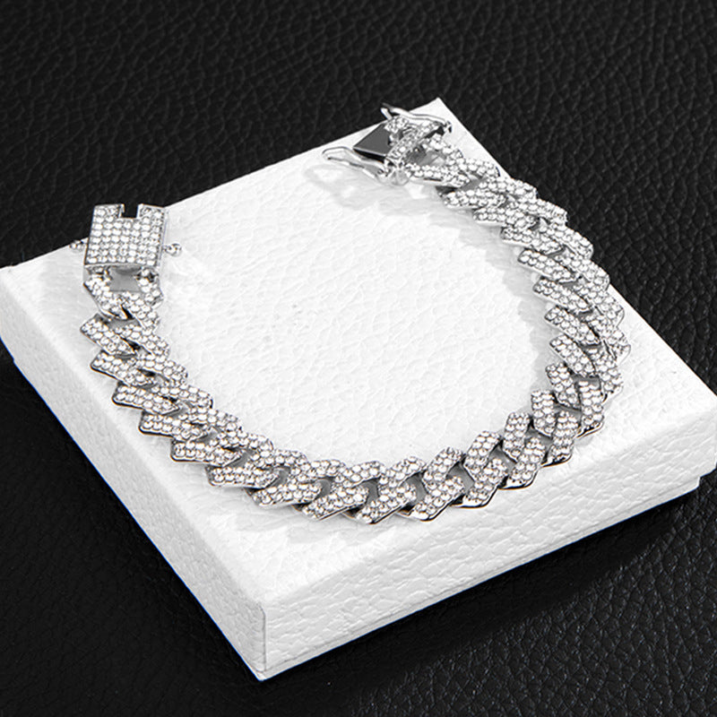 15MM 18K/White Gold Plated Iced Out Cuban Chain Necklace