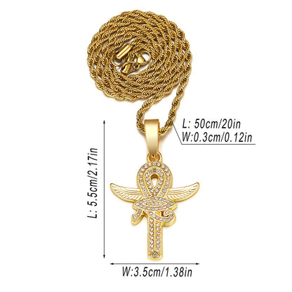 18K/White Gold Eye of Horus Cross Pendant