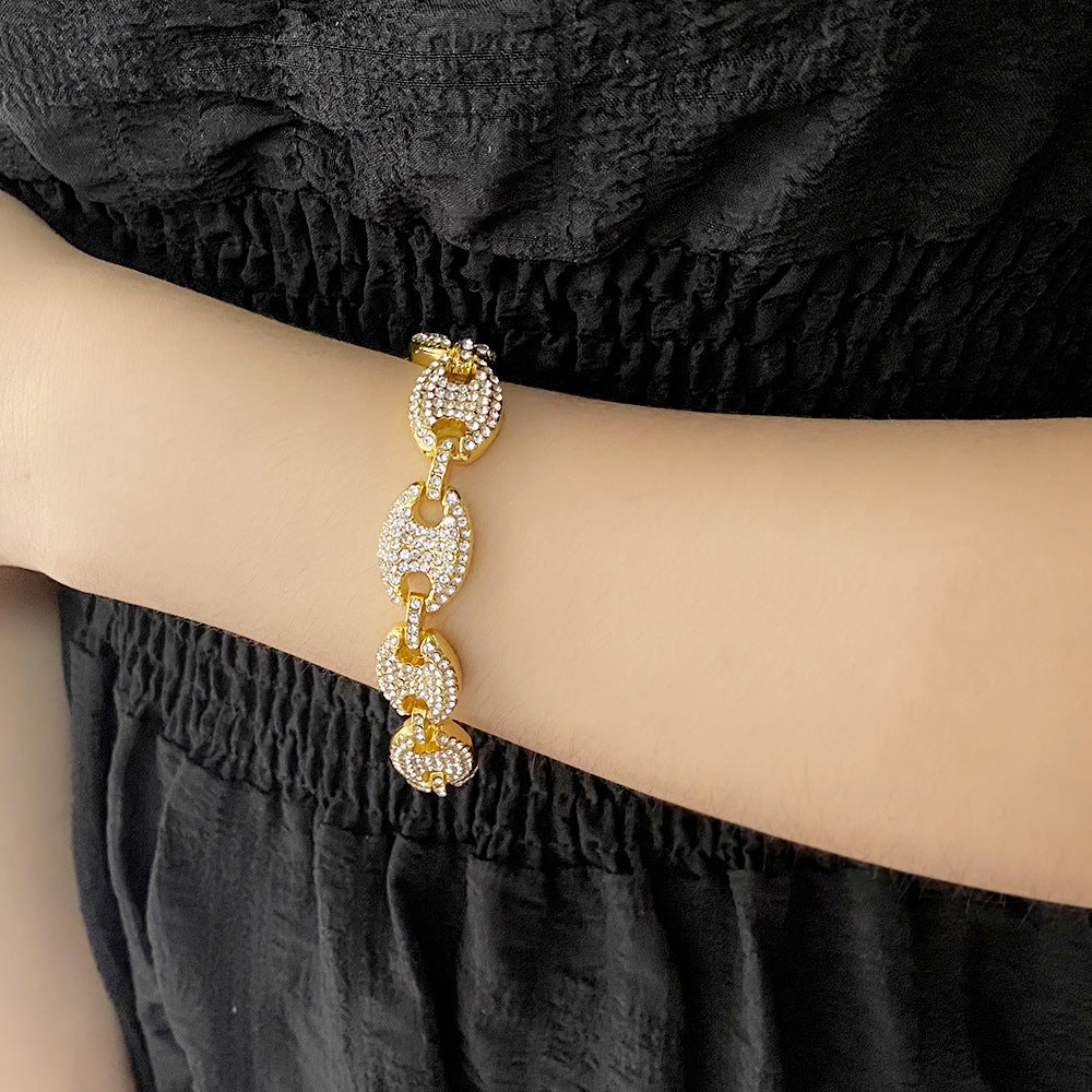 18K/White Gold Iced Out Cuban Chain Necklace