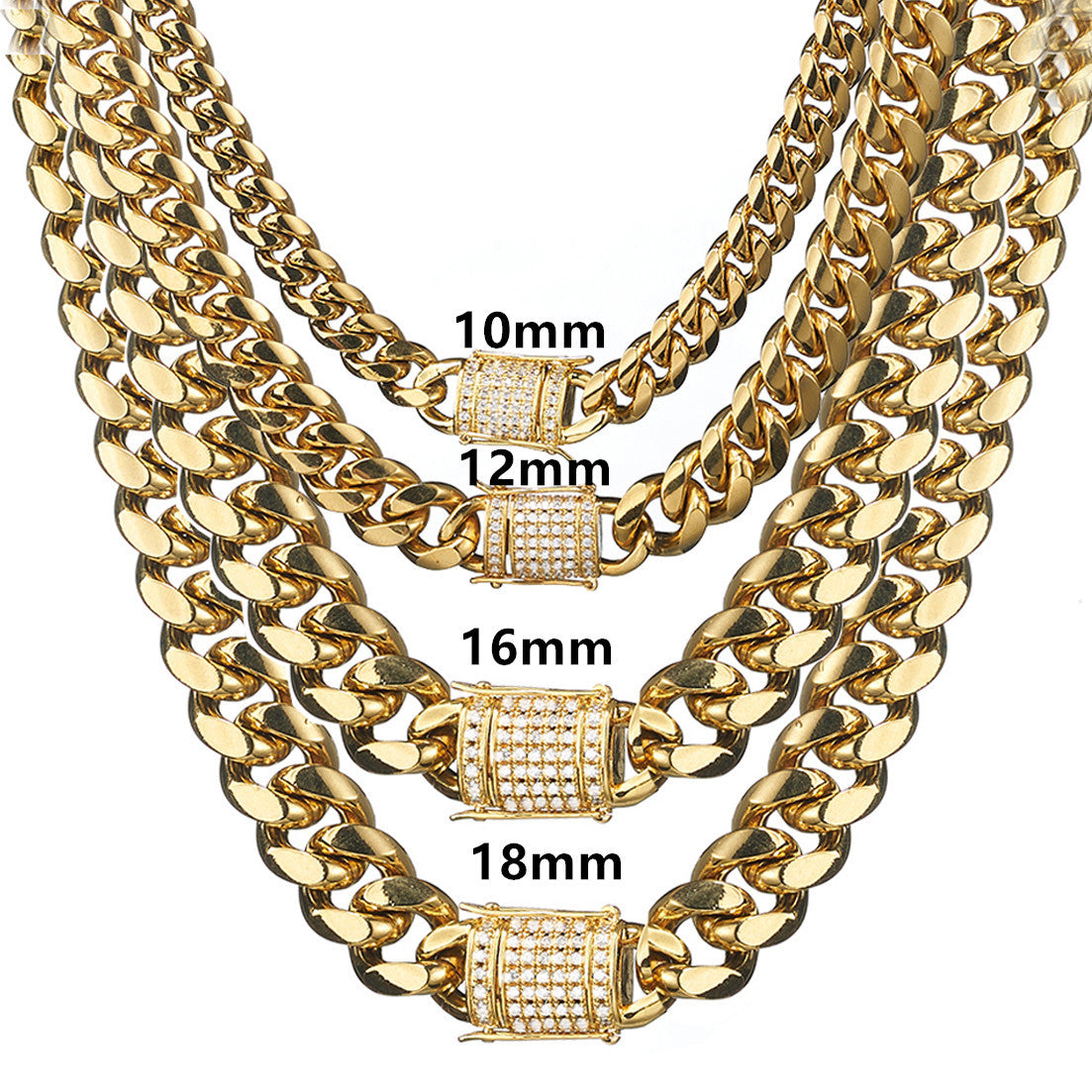 6MM 18K Gold Hip Hop Miami Cuban Link Chain Necklace