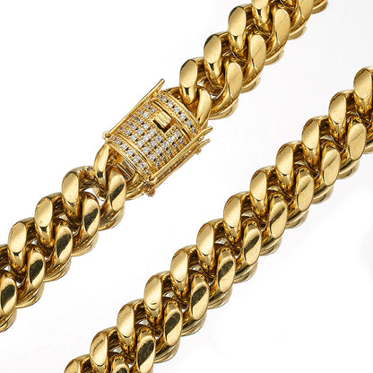 6MM 18K Gold Hip Hop Miami Cuban Link Chain Necklace