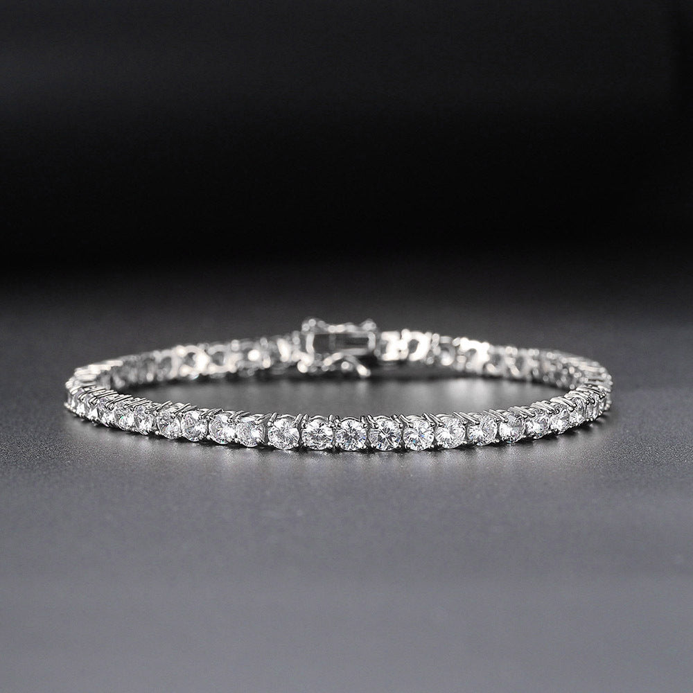 3/4/5/6MM 18K/White Gold Hip-Hop Tennis Bracelet Jewelry
