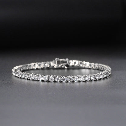 3/4/5/6MM 18K/White Gold Hip-Hop Tennis Bracelet Jewelry