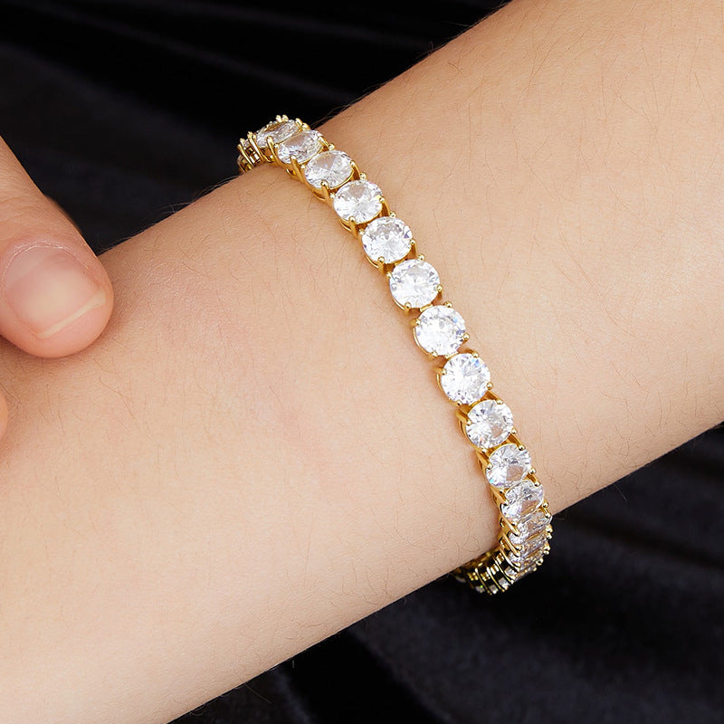 3/4/5/6/7MM 18K/White Gold Hip-Hop Tennis Bracelet For Men & Women