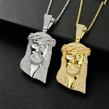 18k Gold Iced Jesus Pendant