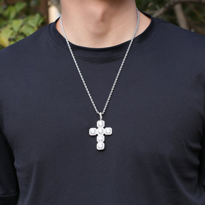 18K/White Gold Hip-Hop Iced Out Zircon Cross Pendant Hip Hop Jewelry