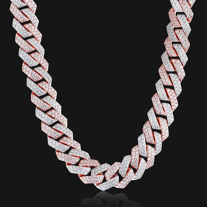 15MM Rose Gold Plated Prong Iced Out Cuban Link Chain