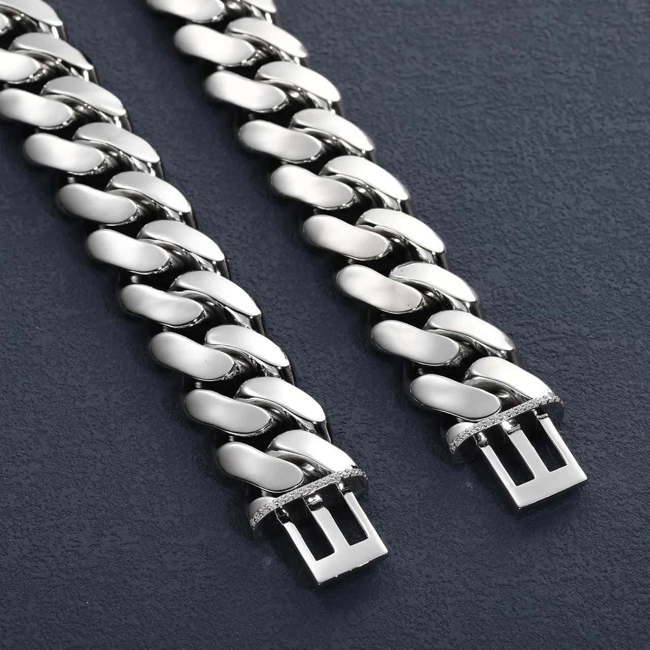 Hip Hop Gold Plated Heavy Solid Miami Cuban Link Chain Necklace & Bracelet Set