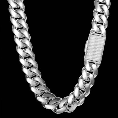 Hip Hop Gold Plated Heavy Solid Miami Cuban Link Chain Necklace & Bracelet Set