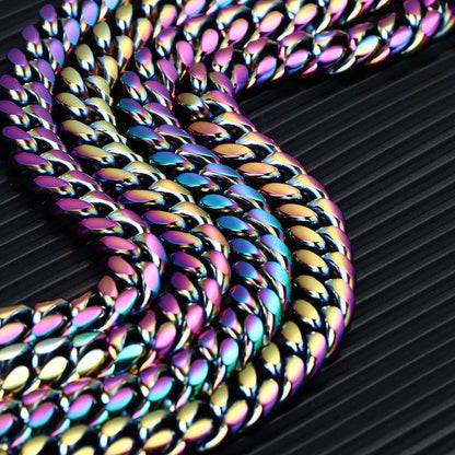 12MM Rainbow Miami Cuban Link Chain