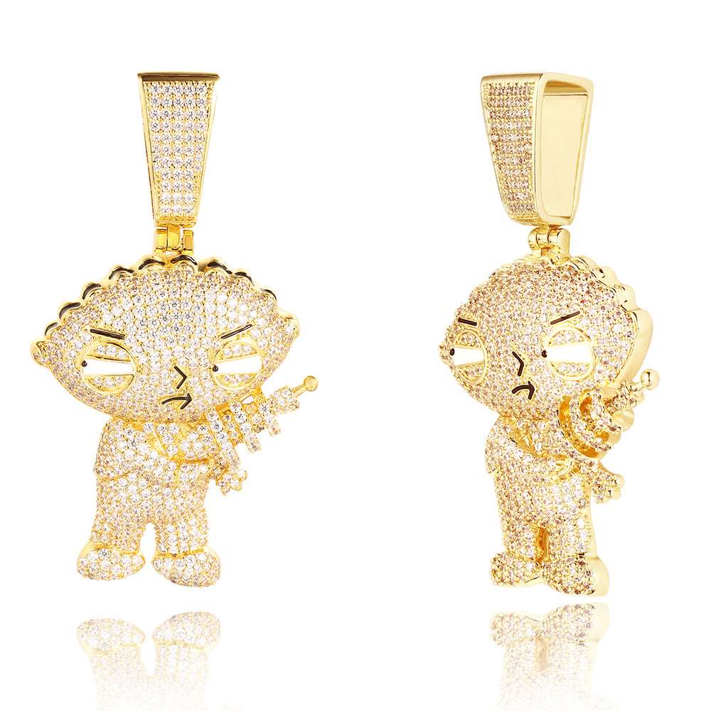 18k Gold Cartoon Character Pendant