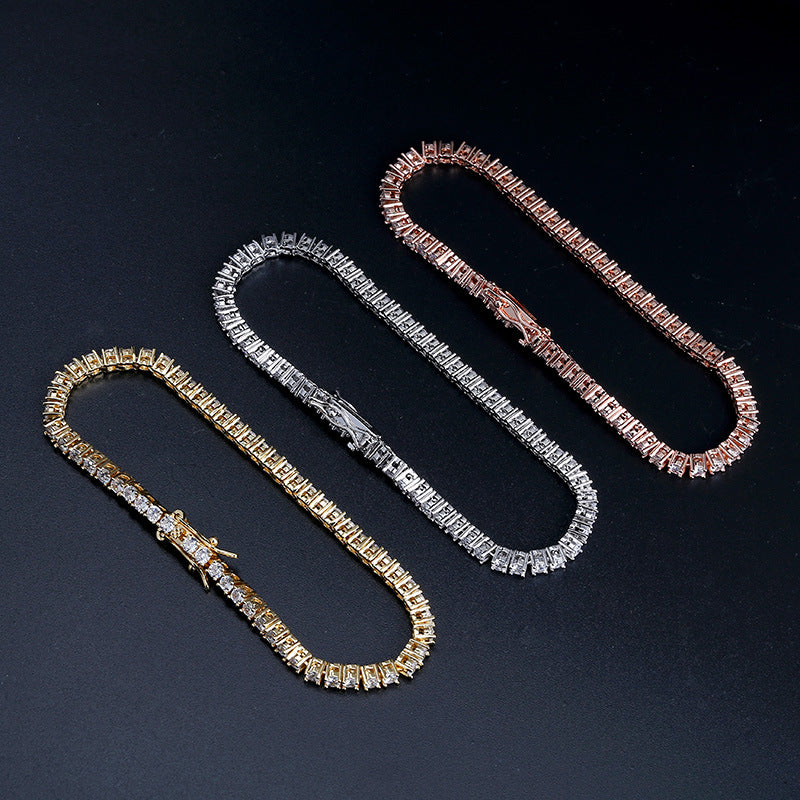 3MM 18K/White Gold Zircon Tennis Bracelet