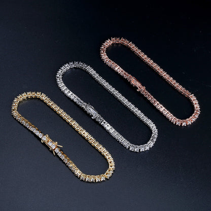 3MM 18K/White Gold Zircon Tennis Bracelet