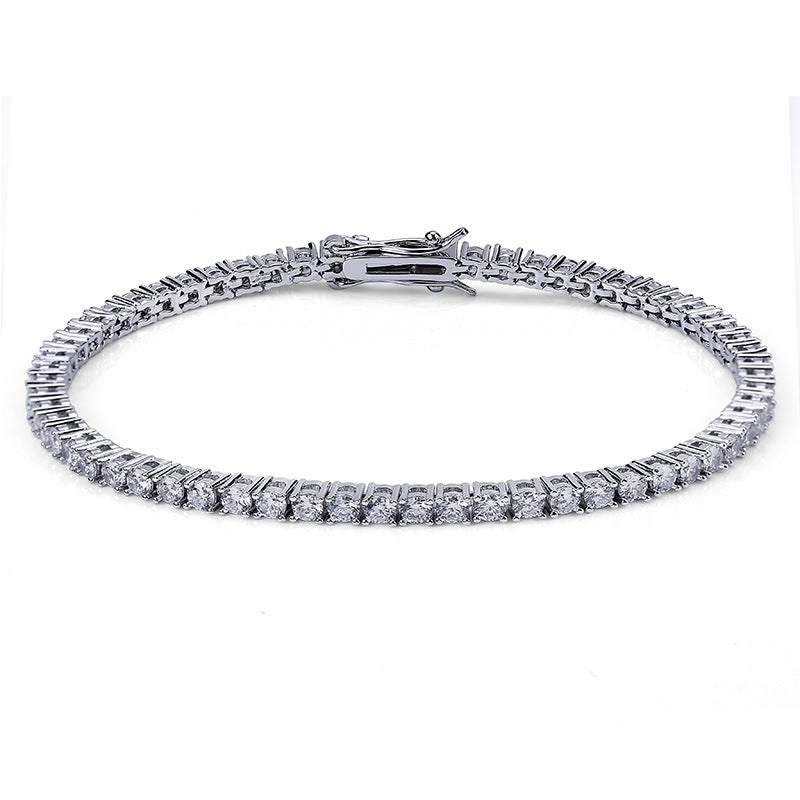 3MM 18K/White Gold Zircon Tennis Bracelet