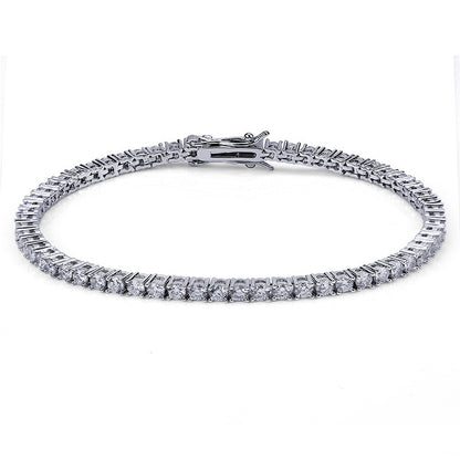 3MM 18K/White Gold Zircon Tennis Bracelet