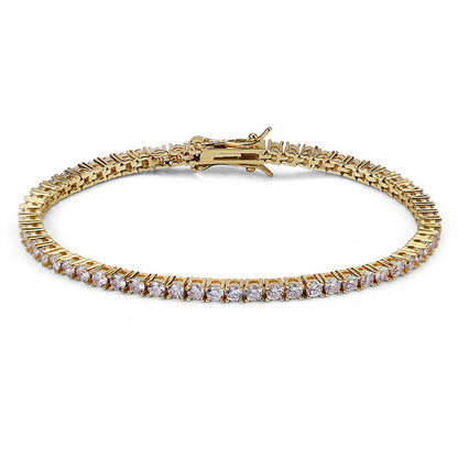 3MM 18K/White Gold Zircon Tennis Bracelet