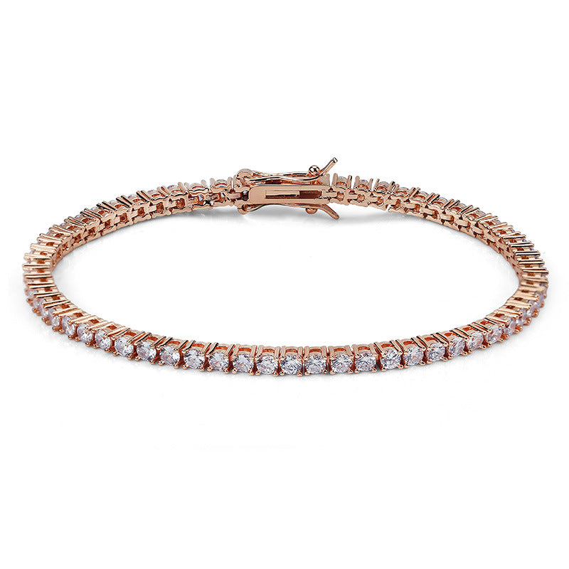 3MM 18K/White Gold Zircon Tennis Bracelet