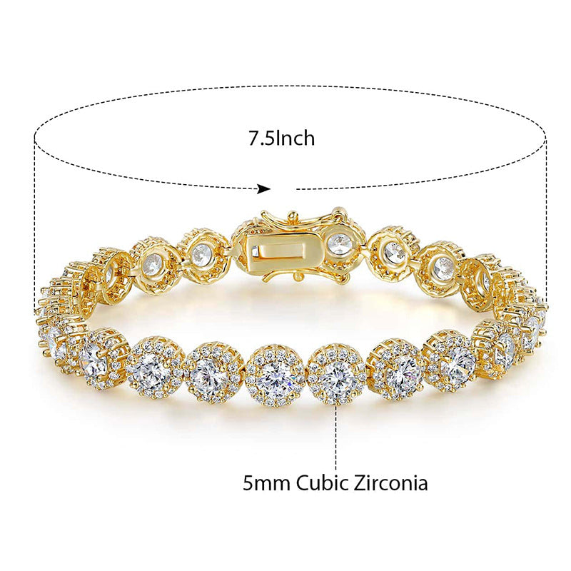 5MM 18K/White Gold Zircon Tennis Bracelet
