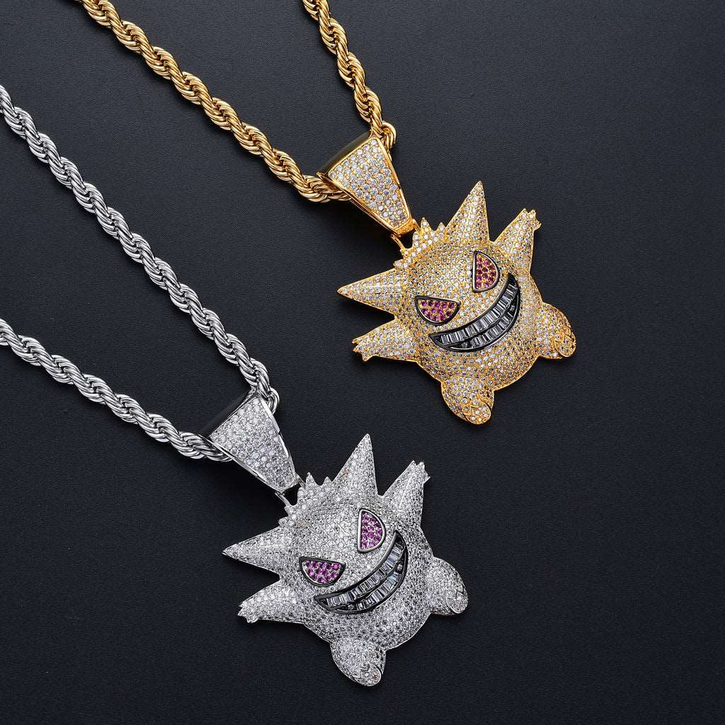 18k Gold Iced Gengar Pendant