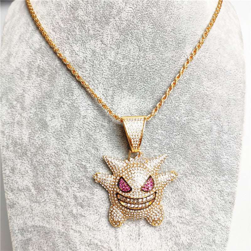 18k Gold Iced Gengar Pendant