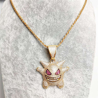 18k Gold Iced Gengar Pendant