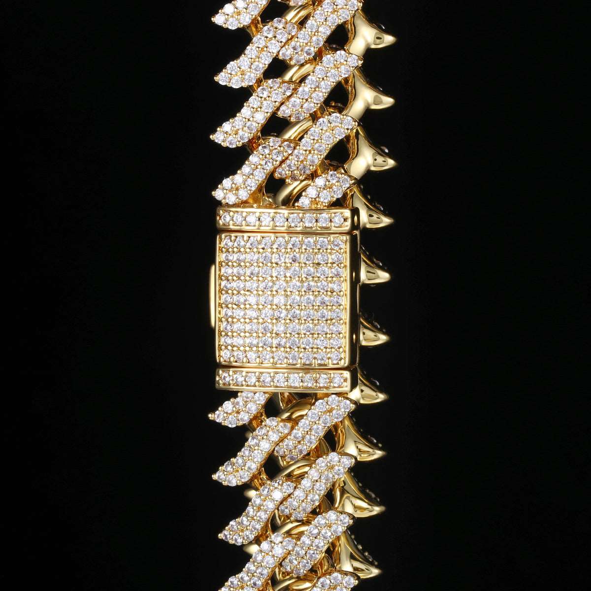 15MM 18K Gold Plated Simulated Iced Out Cuban Link Bracelet