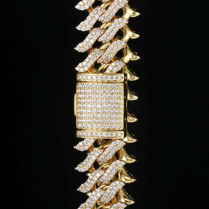 15MM 18K Gold Plated Simulated Iced Out Cuban Link Bracelet