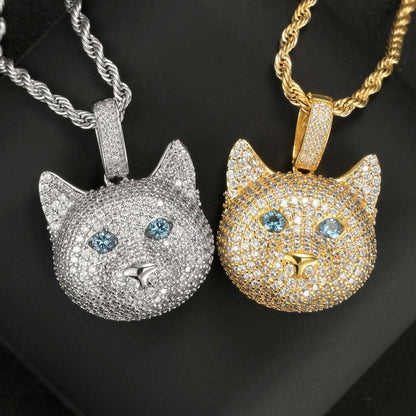 14K/White Gold Plated Iced Out Animal Pendant
