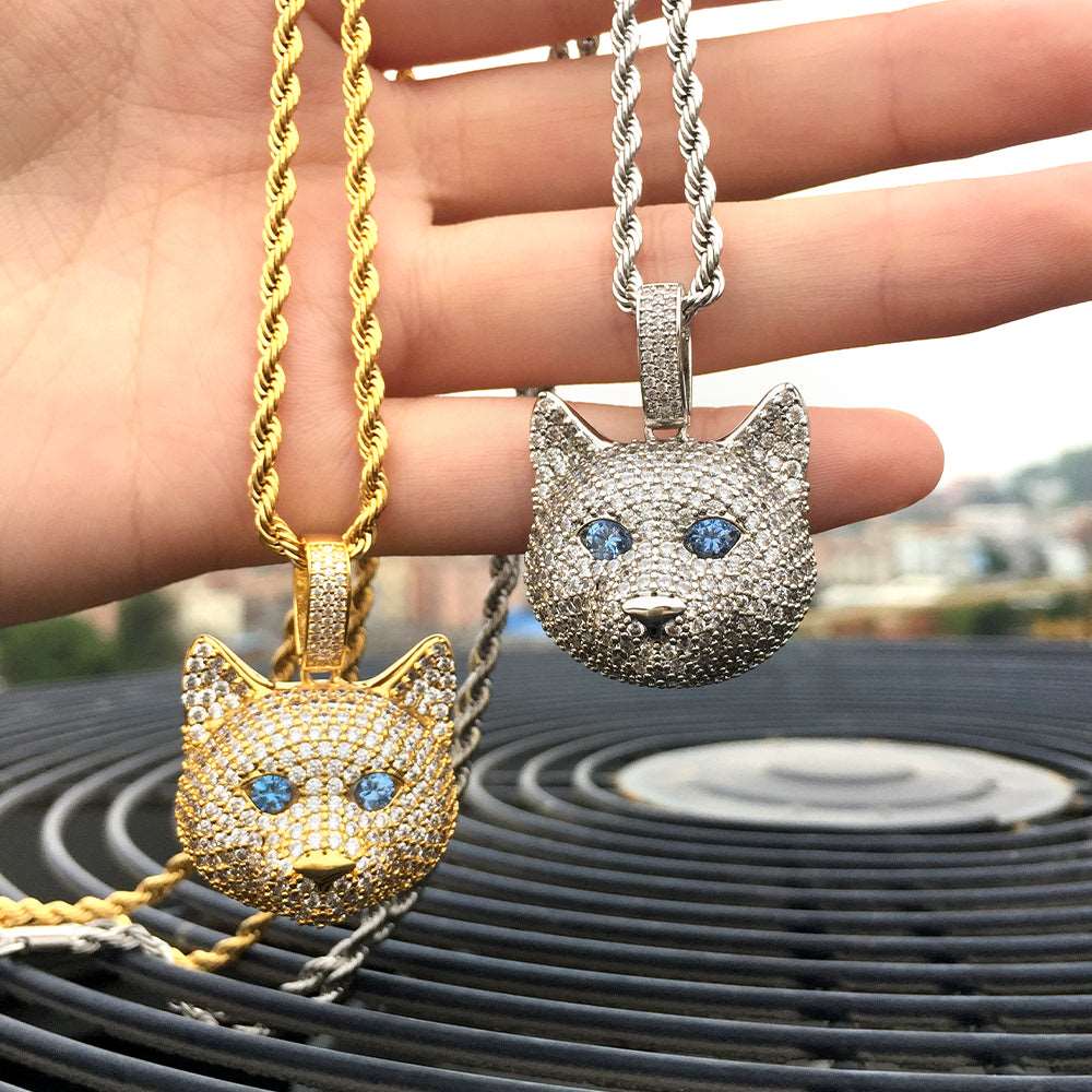 14K/White Gold Plated Iced Out Animal Pendant