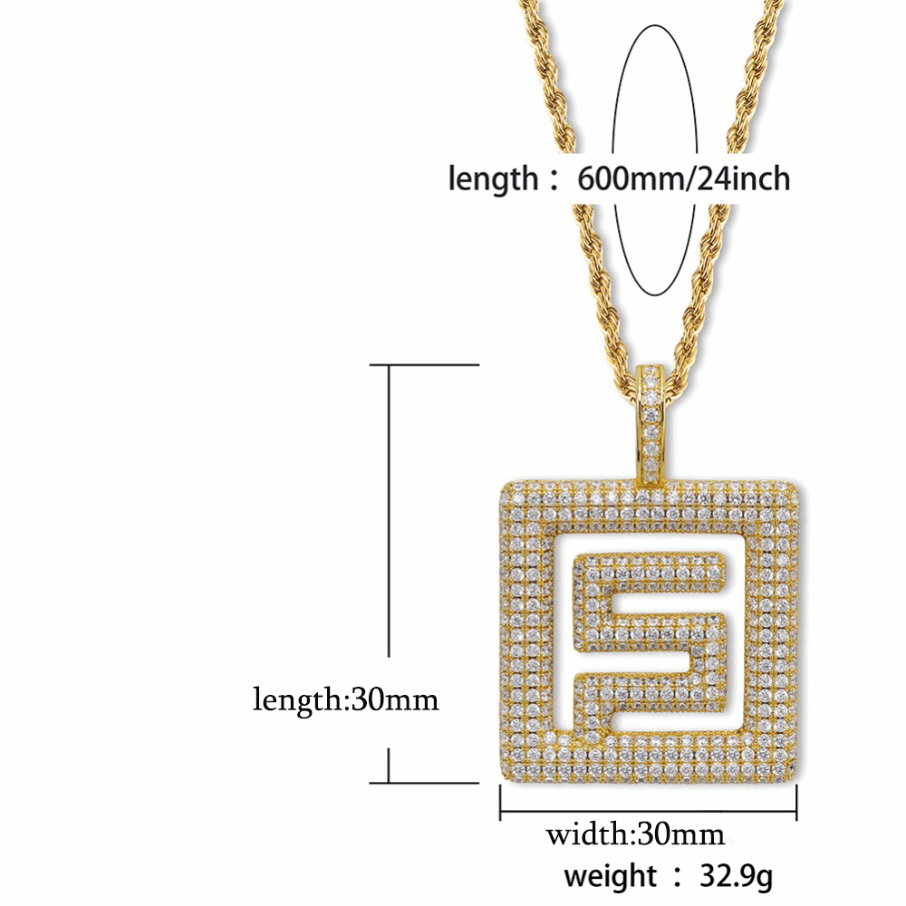 18K Gold  Iced Out Trendy Pendant