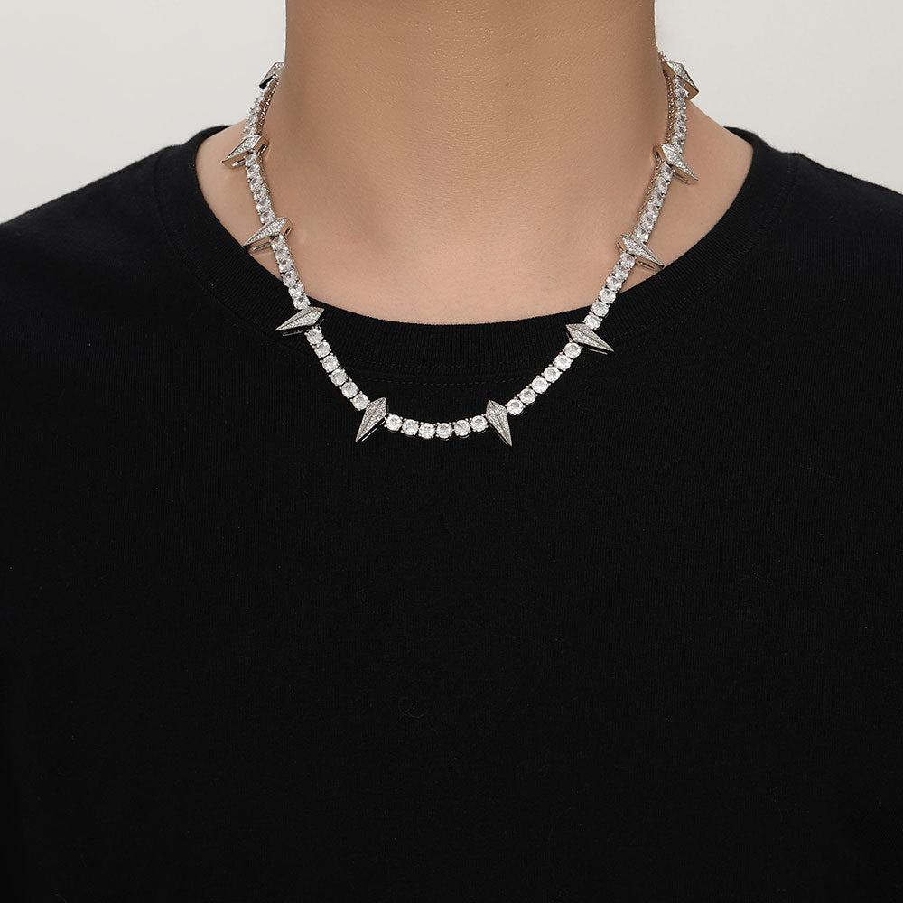 5MM 18K/White Gold Black Panther Tennis Chain Necklace