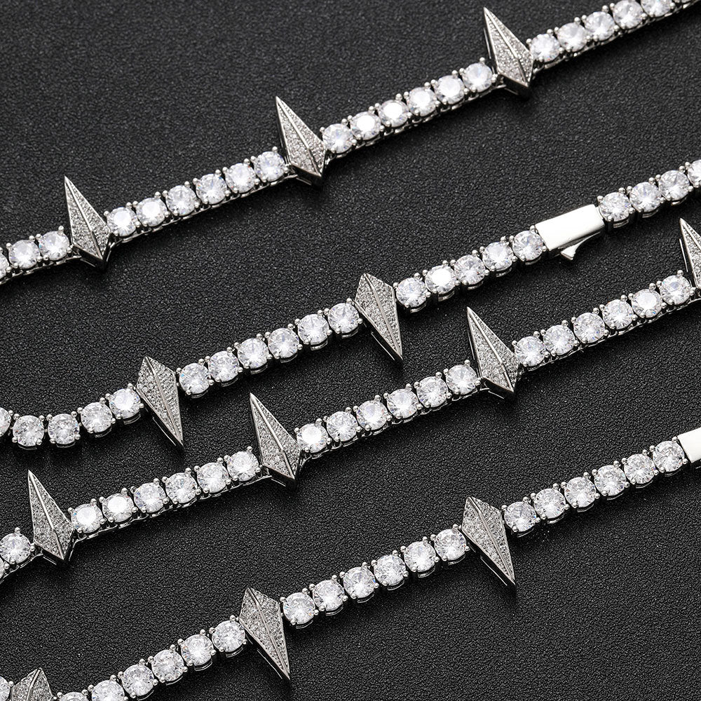 5MM 18K/White Gold Black Panther Tennis Chain Necklace